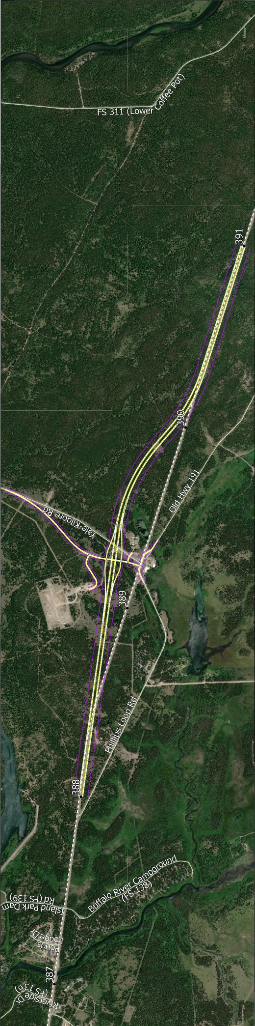 Map of Elk Creek alternatives EC2.