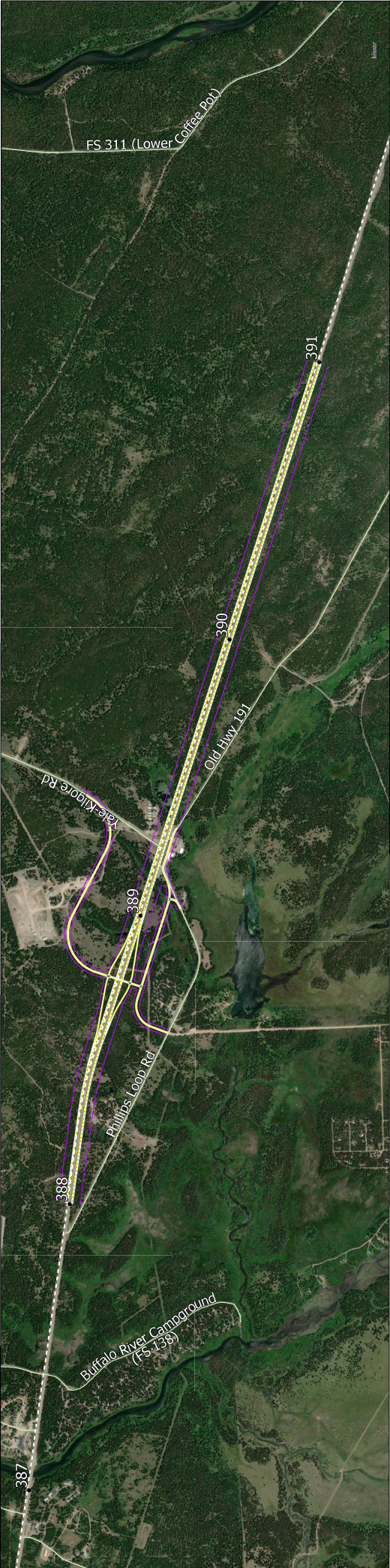 Map of Elk Creek alternatives EC3.