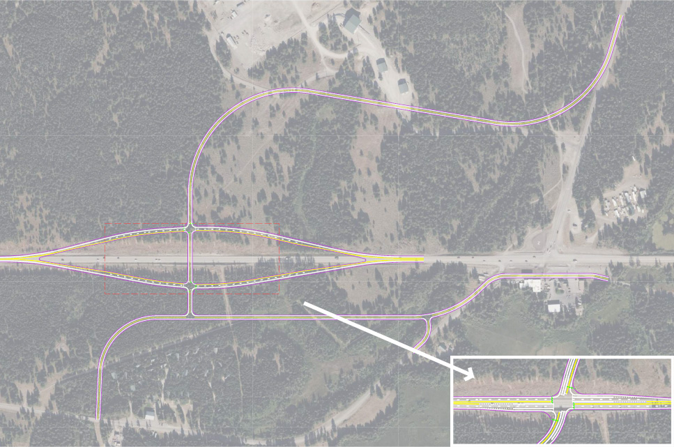 Map of Elk Creek High Priority Intersection Improvements EC3 PEL Alternative.