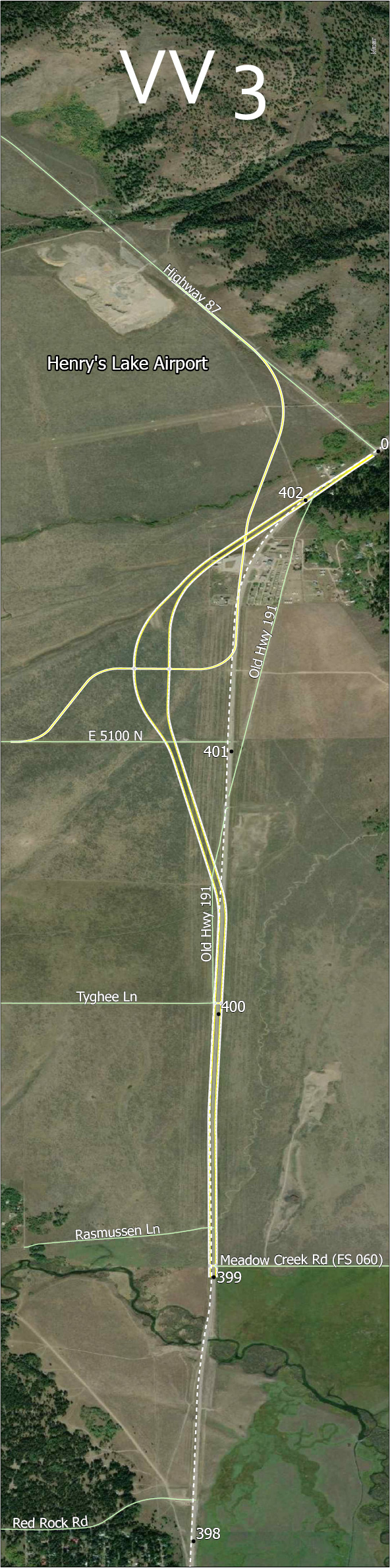 Map of Valley View alternatives RR3.